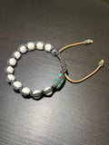 White Volcanic Lava, Turquoise Handmade Bracelet
