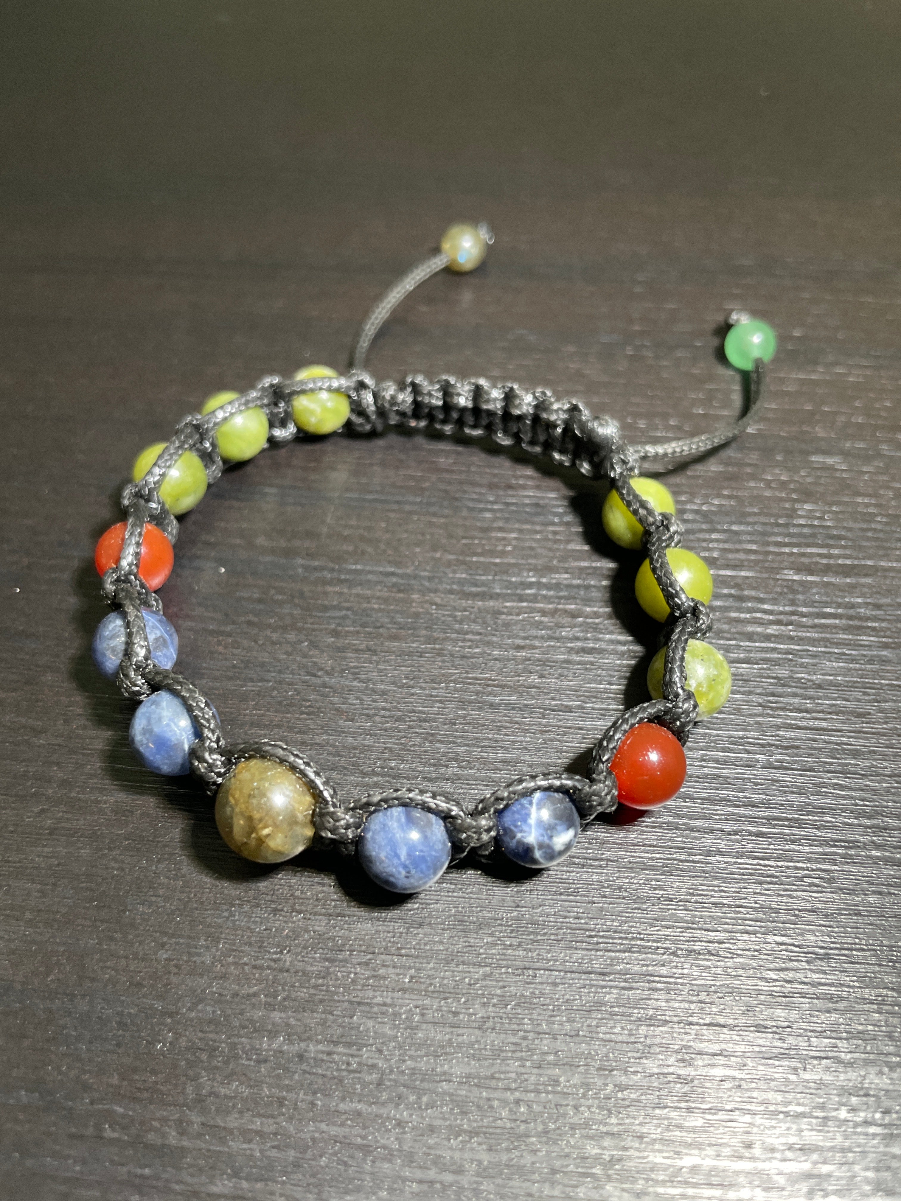 Serpentine Jade, Carnelian, Sodalite, Labradorite Handmade Bracelet