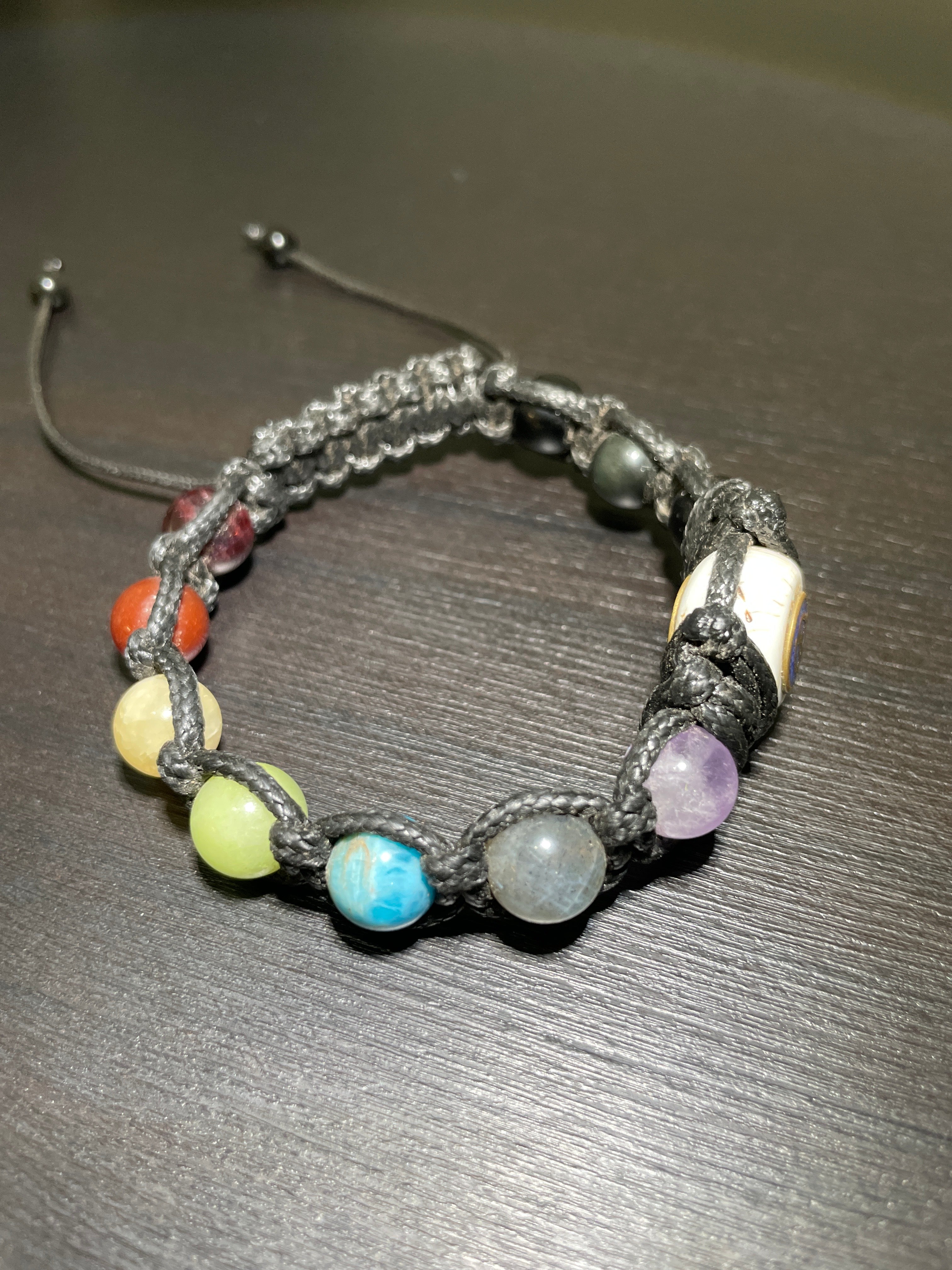 Nepal Shell, 7 Chakras, Om Mani Padme Hum Handmade Bracelet