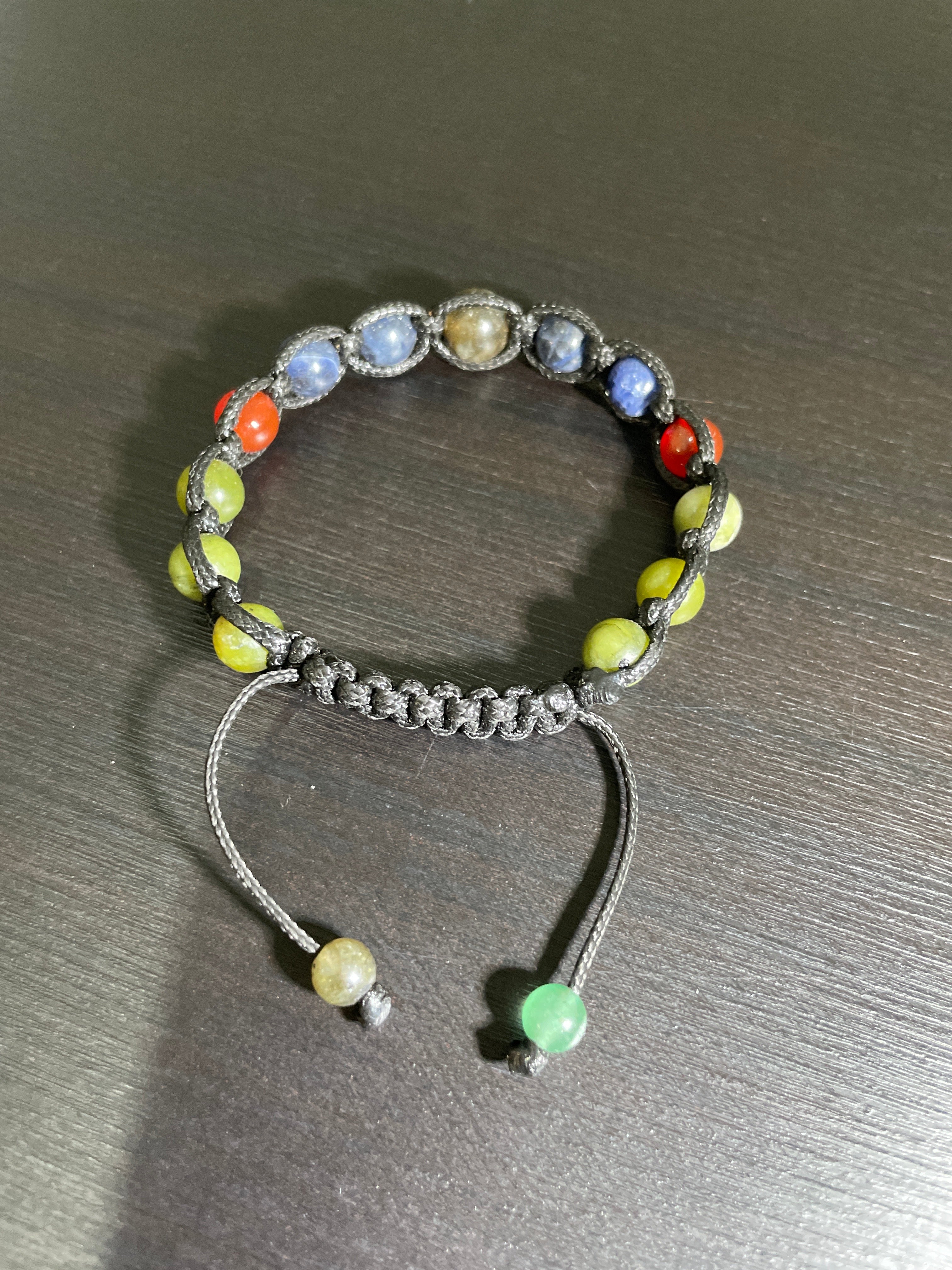 Serpentine Jade, Carnelian, Sodalite, Labradorite Handmade Bracelet