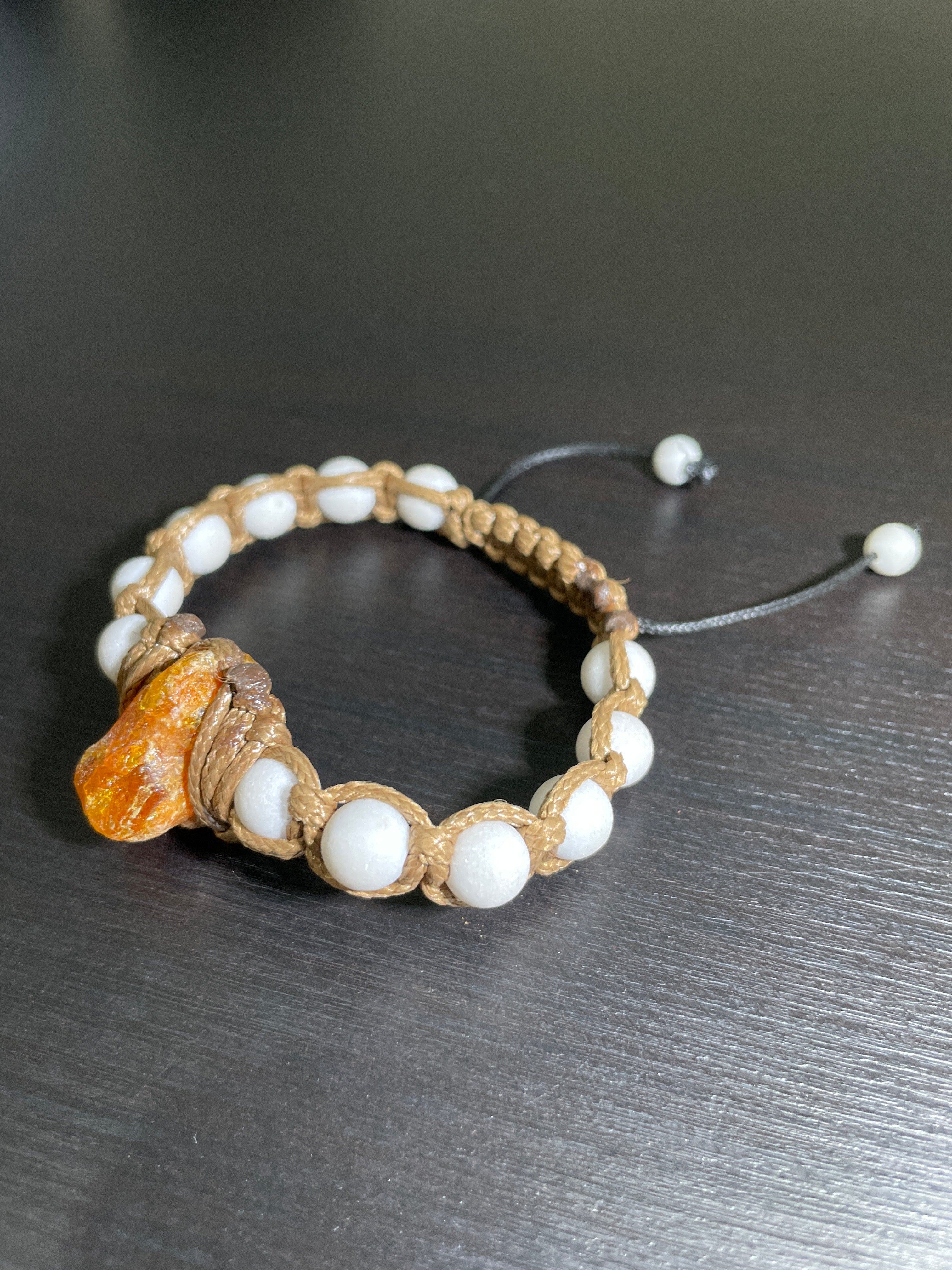 Alabaster Amber Handmade Bracelet
