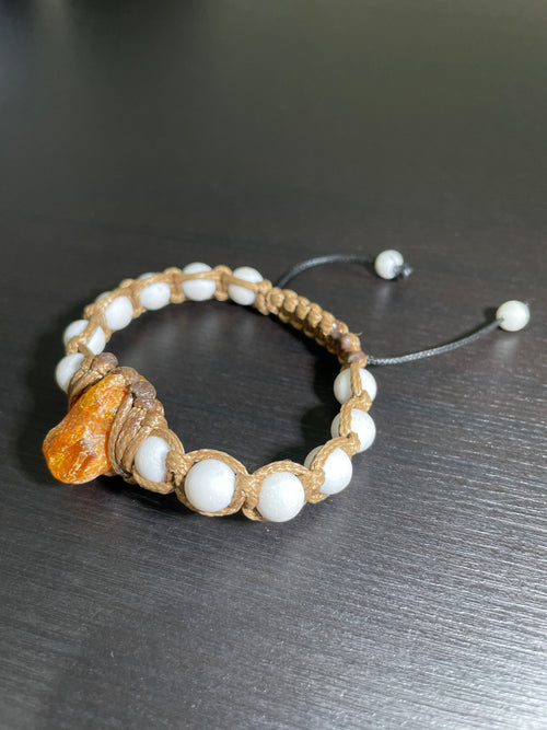 Alabaster Amber Handmade Bracelet