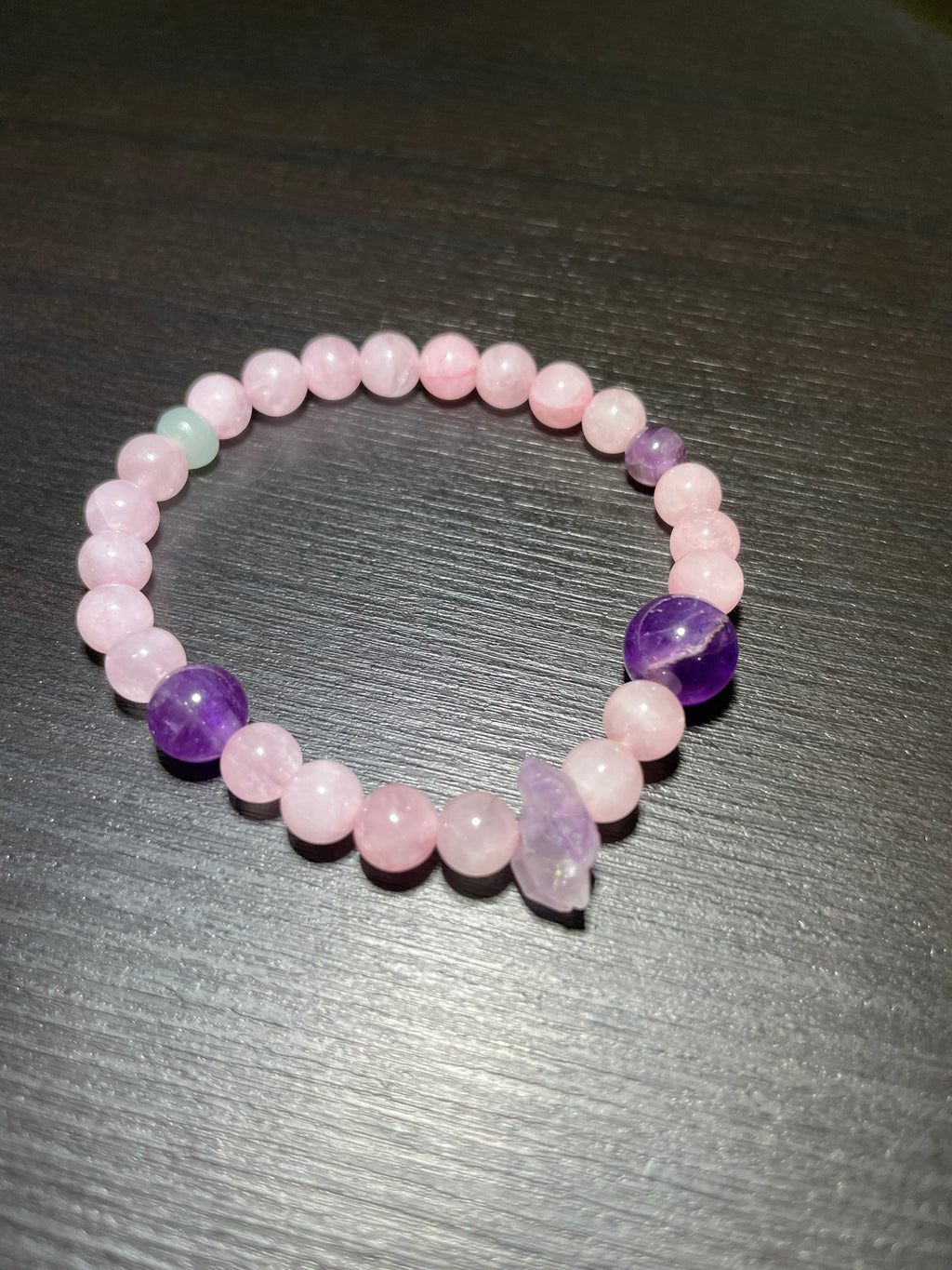 Rose Quartz, Amethyst Jade Handmade Bracelet