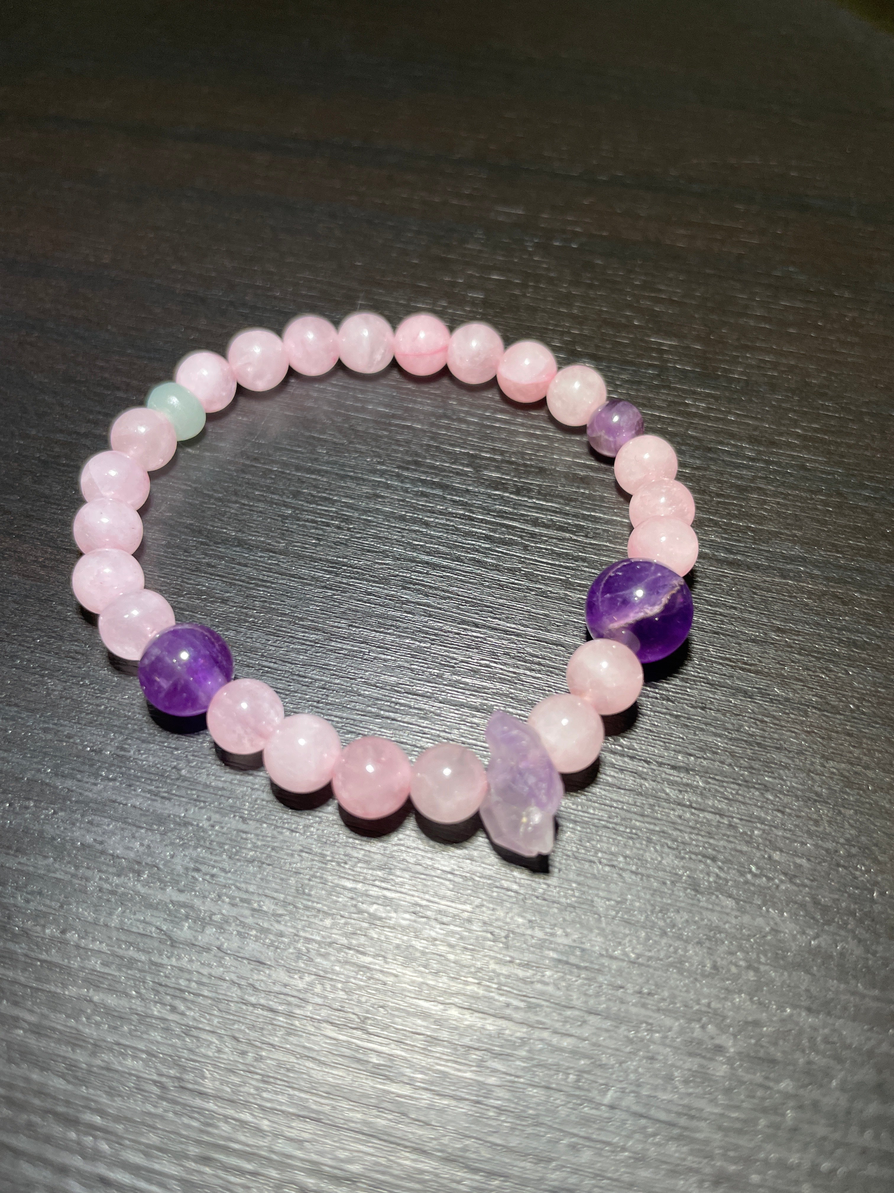 Rose Quartz, Amethyst Jade Handmade Bracelet