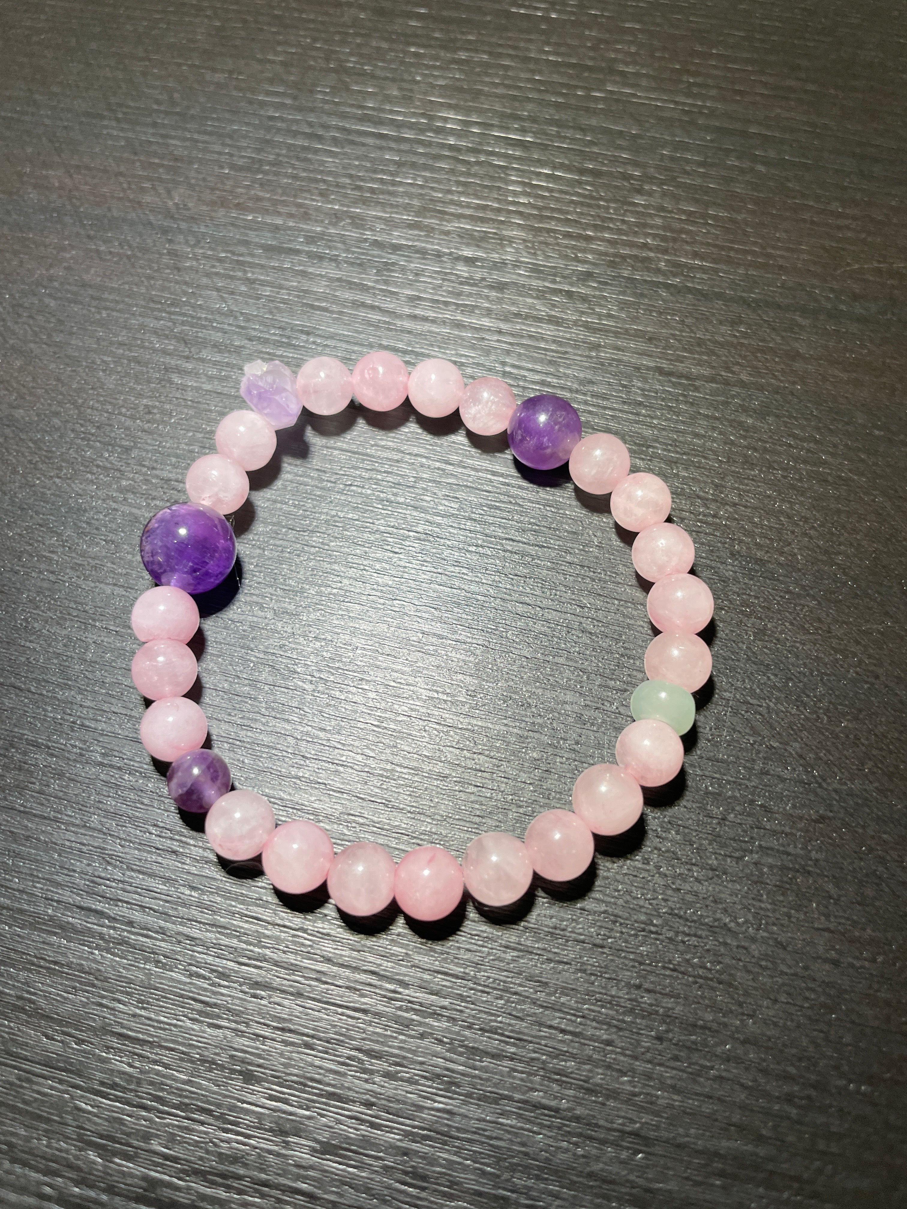 Rose Quartz, Amethyst Jade Handmade Bracelet
