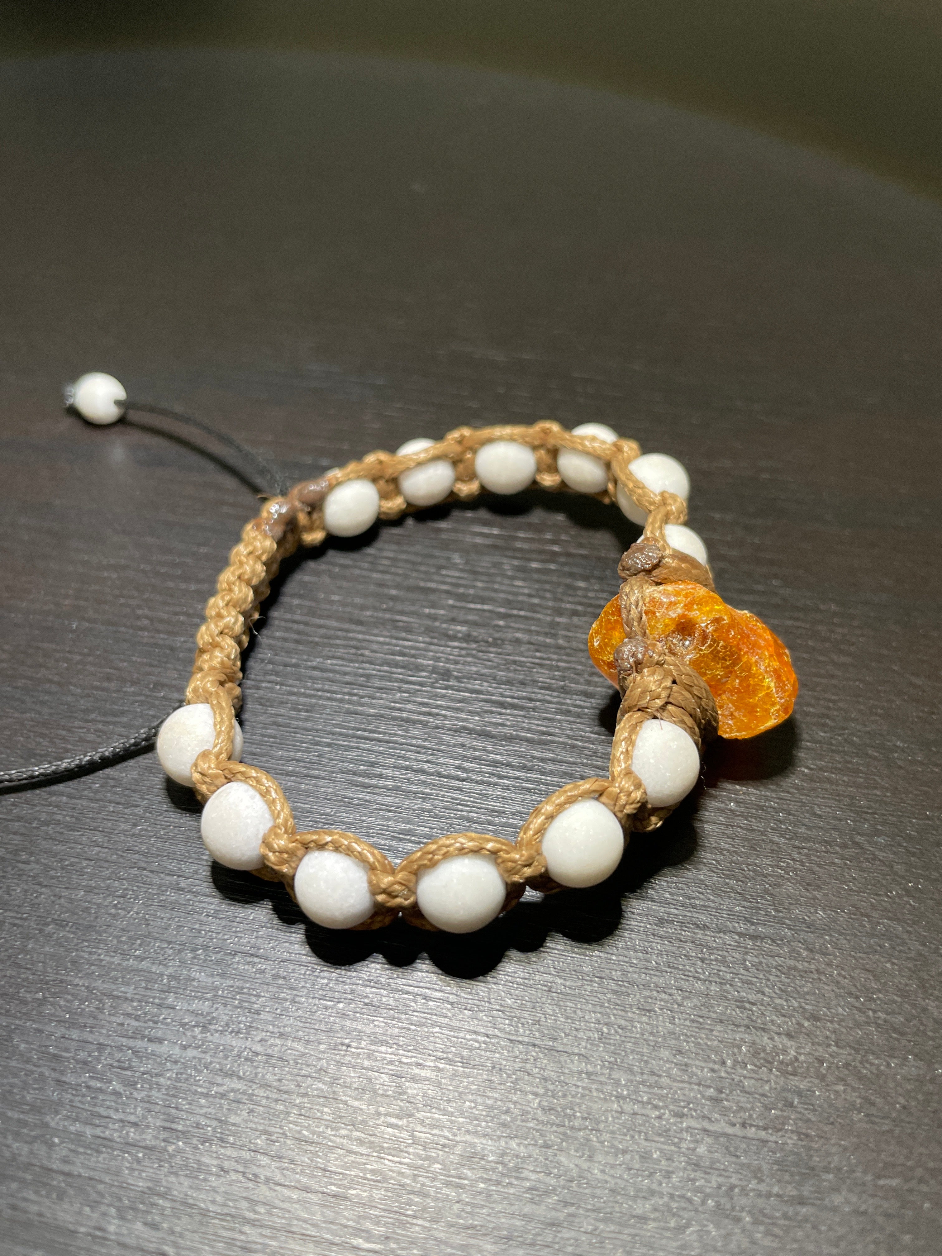 Alabaster Amber Handmade Bracelet