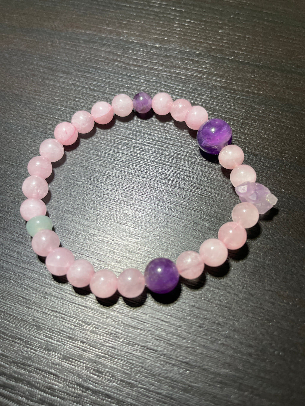 Rose Quartz, Amethyst Jade Handmade Bracelet