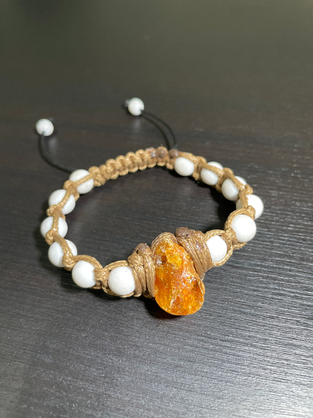 Alabaster Amber Handmade Bracelet