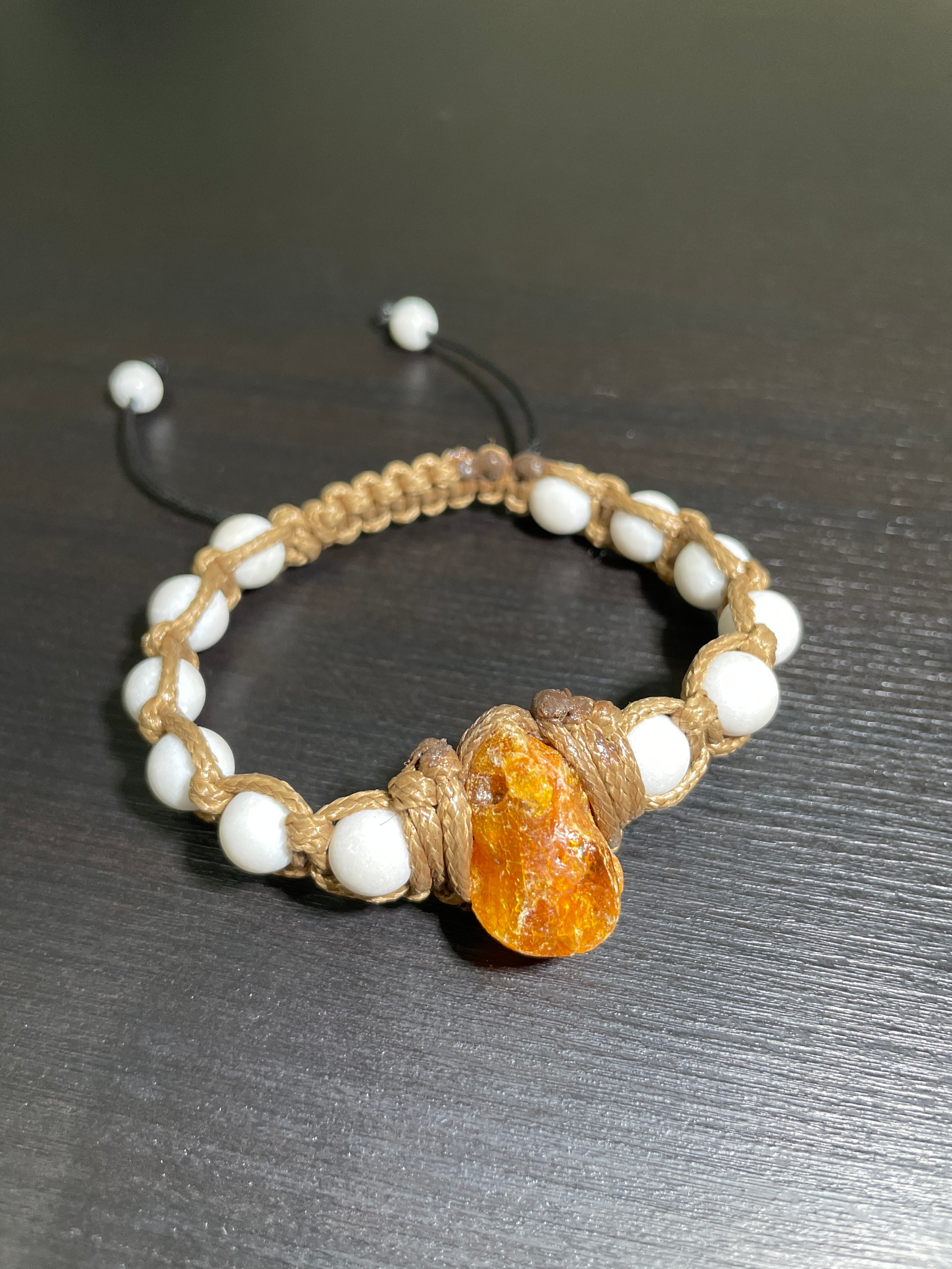 Alabaster Amber Handmade Bracelet