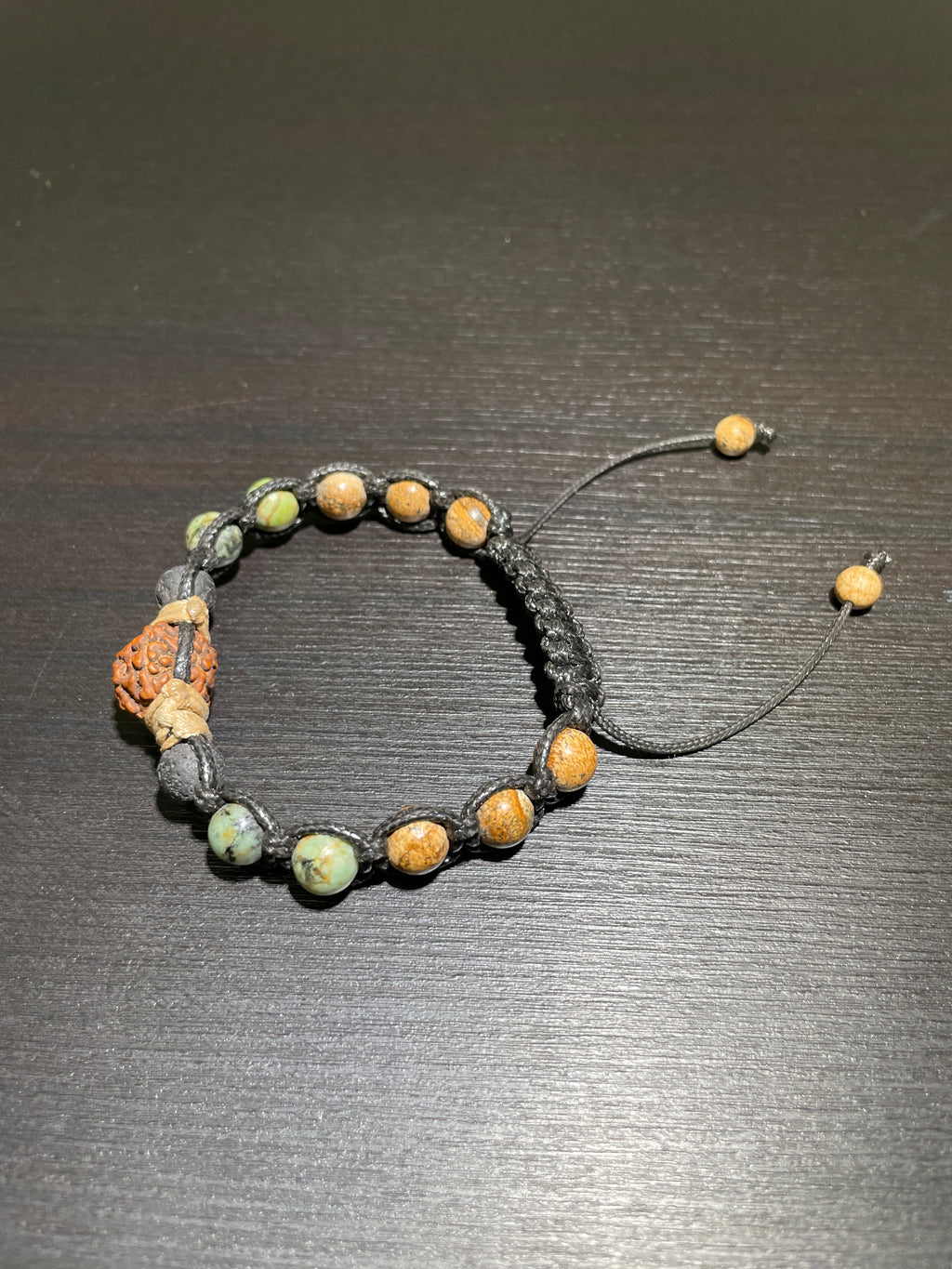 Handmade Bracelet picture jasper, african turquoise, lava stone, and mukhi seed stone