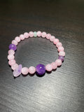 Rose Quartz, Amethyst Jade Handmade Bracelet