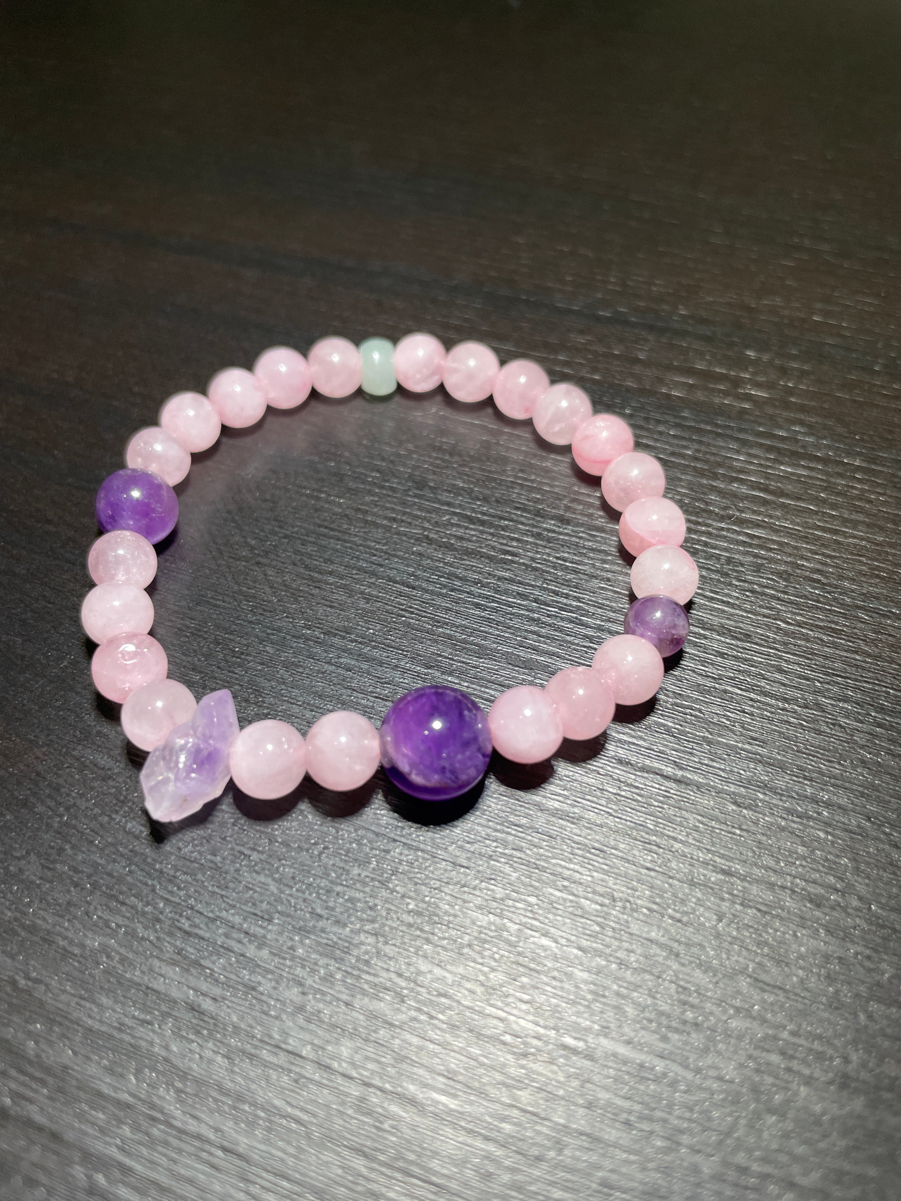 Rose Quartz, Amethyst Jade Handmade Bracelet